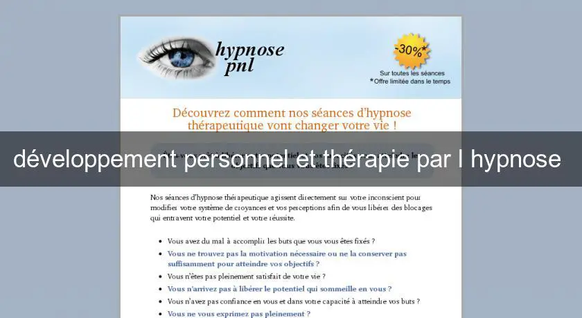 développement personnel et thérapie par l'hypnose 