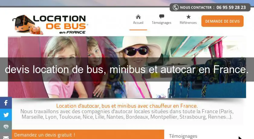 devis location de bus, minibus et autocar en France.