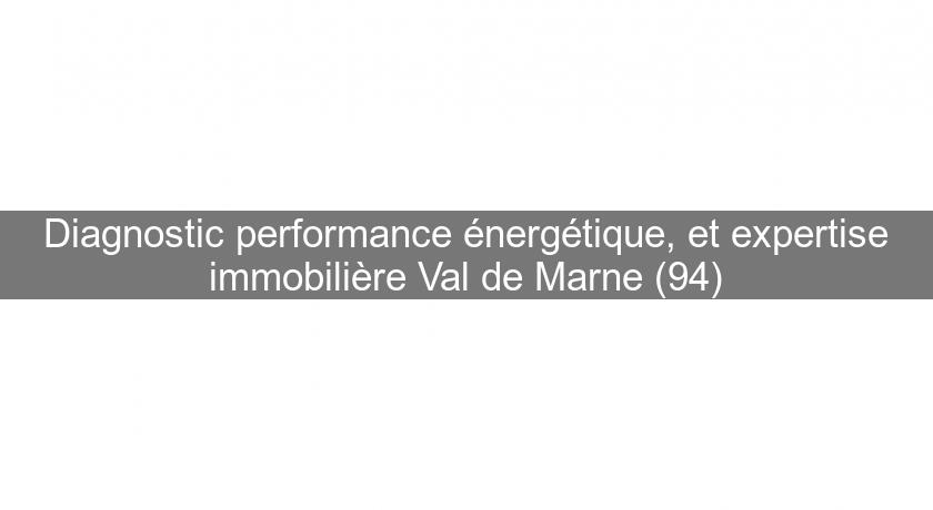 Diagnostic performance énergétique, et expertise immobilière Val de Marne (94)