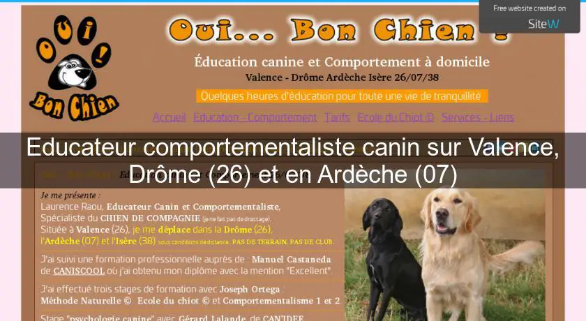 Educateur comportementaliste canin sur Valence, Drôme (26) et en Ardèche (07)