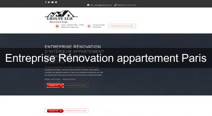 Entreprise Rénovation appartement Paris