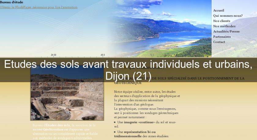 Etudes des sols avant travaux individuels et urbains, Dijon (21)