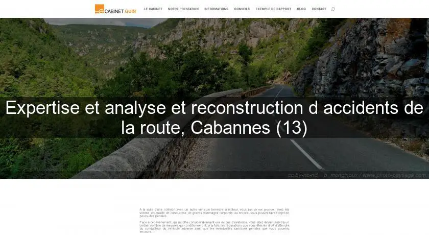 Expertise et analyse et reconstruction d'accidents de la route, Cabannes (13)