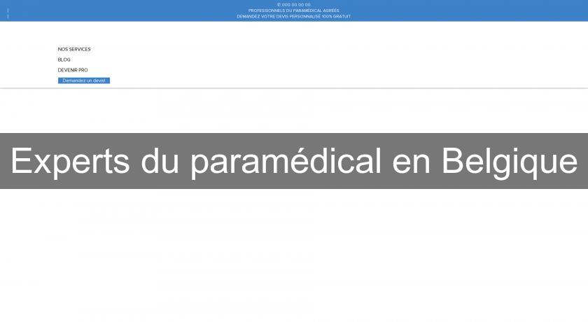 Experts du paramédical en Belgique