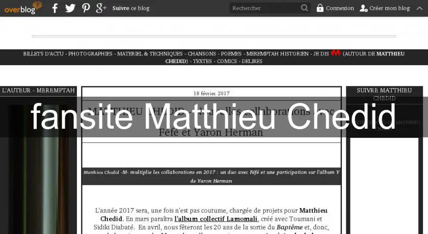 fansite Matthieu Chedid