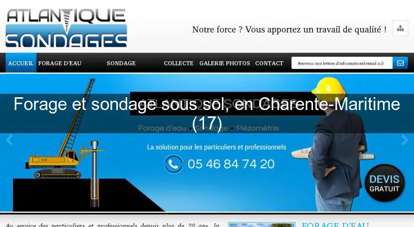 Forage et sondage sous sol, en Charente-Maritime (17)