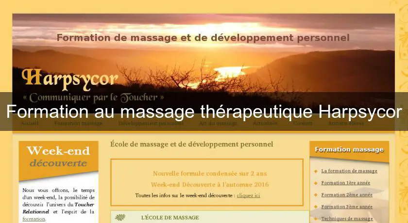 Formation au massage thérapeutique Harpsycor