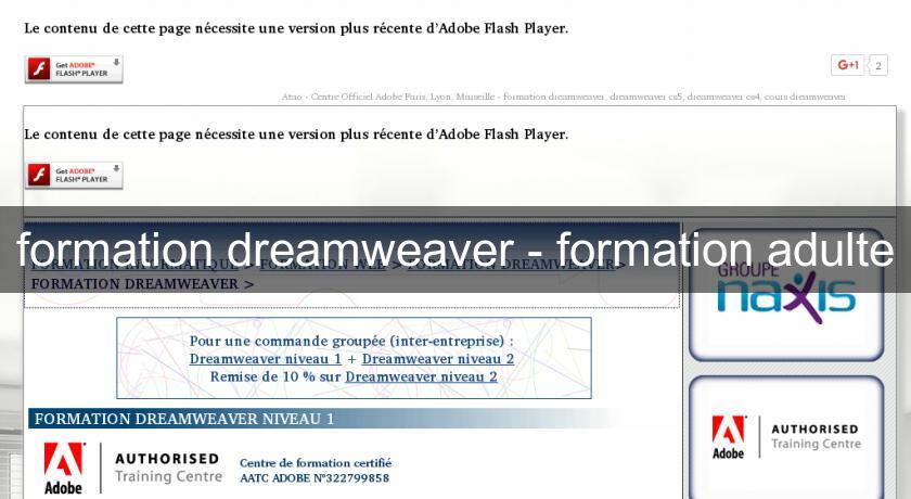 formation dreamweaver - formation adulte