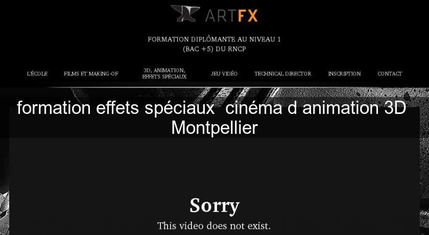 formation effets spéciaux  cinéma d'animation 3D  Montpellier