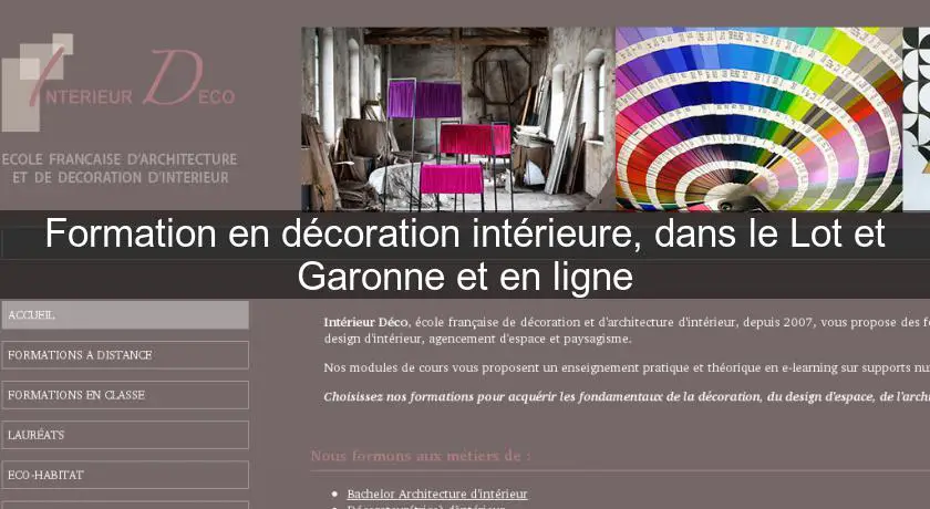 Formation en décoration intérieure, dans le Lot et Garonne et en ligne