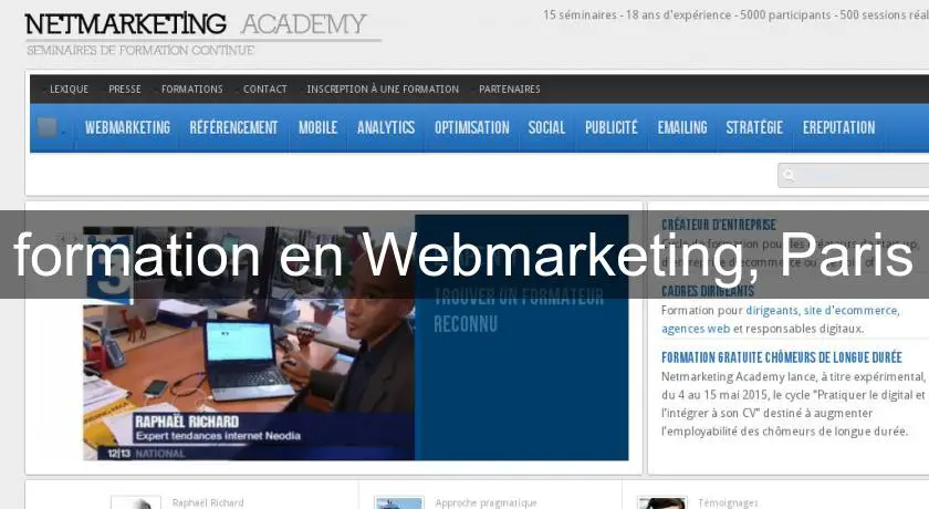 formation en Webmarketing, Paris