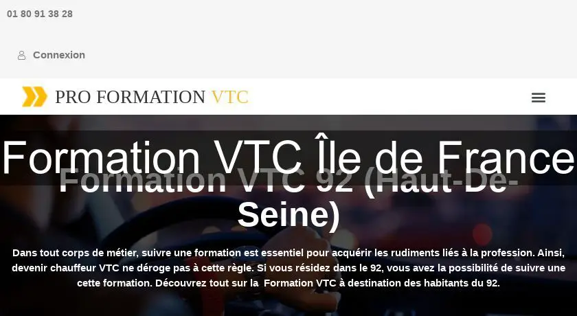 Formation VTC Île de France