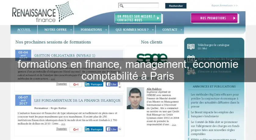 formations en finance, management, économie comptabilité à Paris