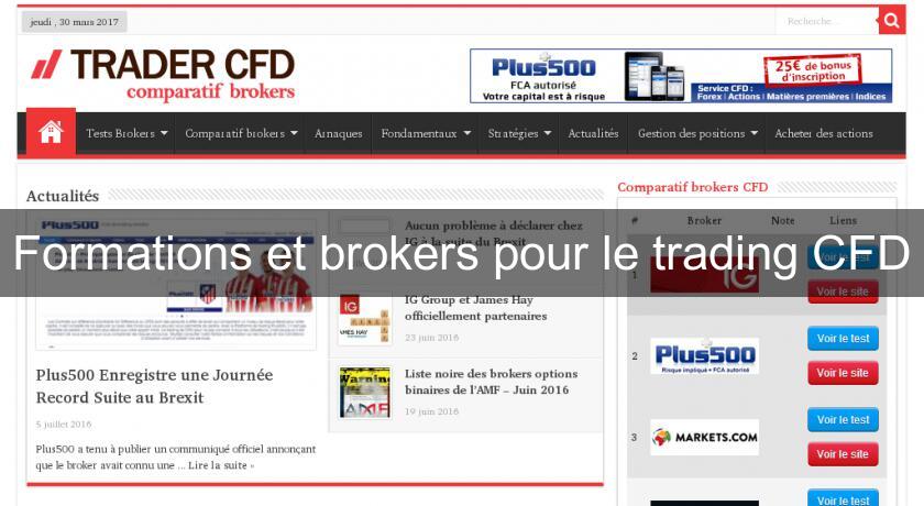 Formations et brokers pour le trading CFD