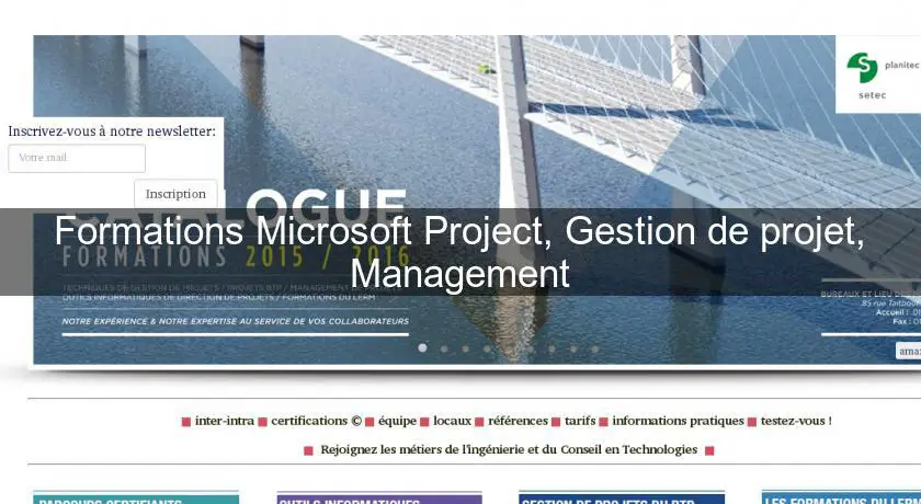Formations Microsoft Project, Gestion de projet, Management