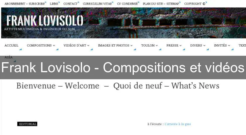 Frank Lovisolo - Compositions et vidéos