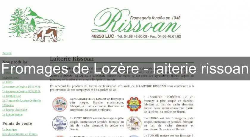Fromages de Lozère - laiterie rissoan
