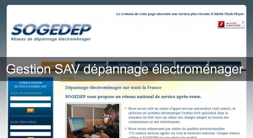 Gestion SAV dépannage électroménager 