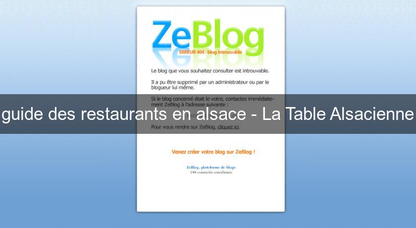 guide des restaurants en alsace - La Table Alsacienne