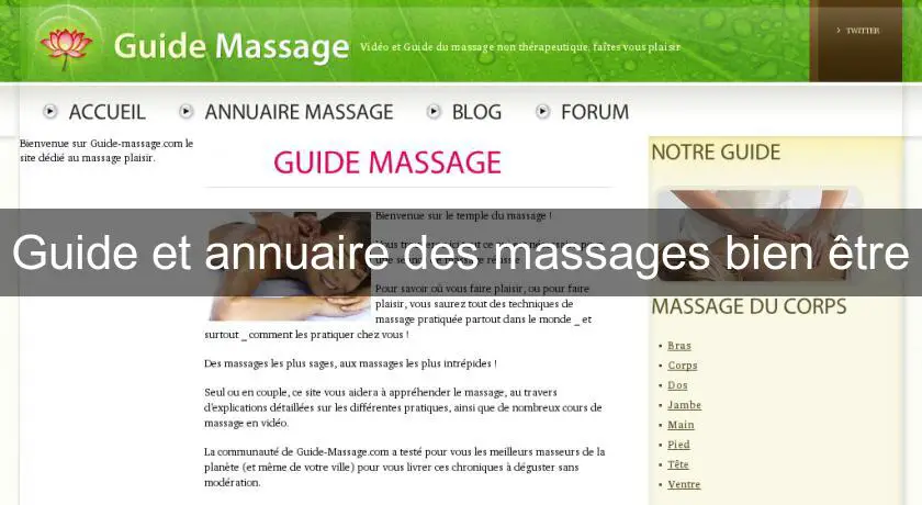 Guide et annuaire des massages bien être