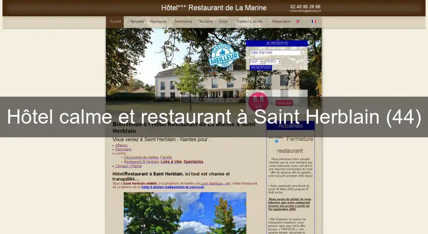 Hôtel calme et restaurant à Saint Herblain (44)