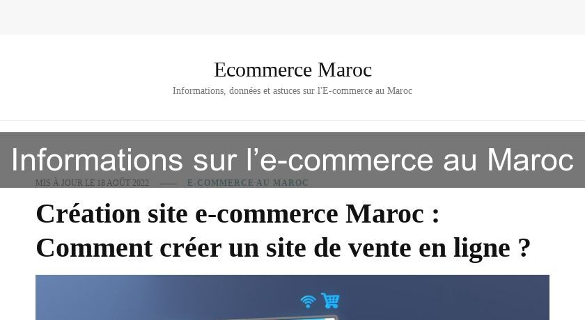 Informations sur l’e-commerce au Maroc
