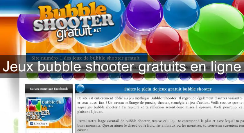 Jeux bubble shooter gratuits en ligne