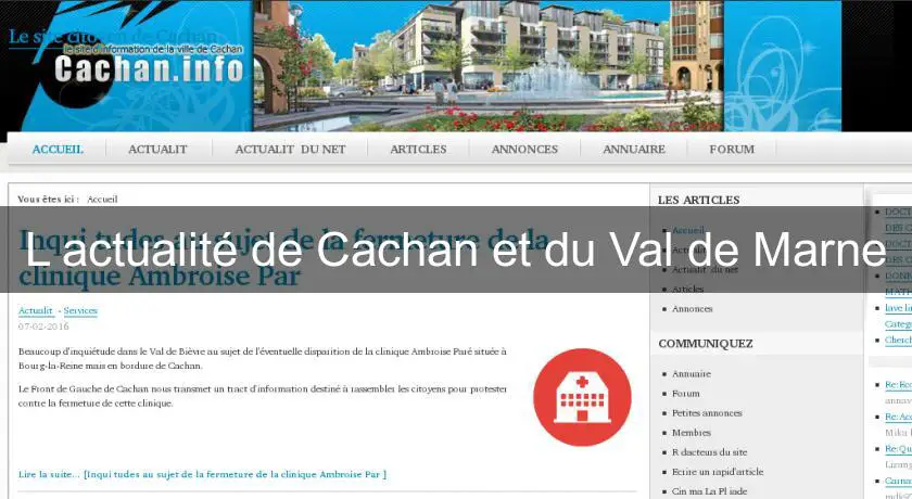 L'actualité de Cachan et du Val de Marne