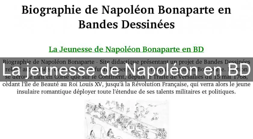 La jeunesse de Napoléon en BD