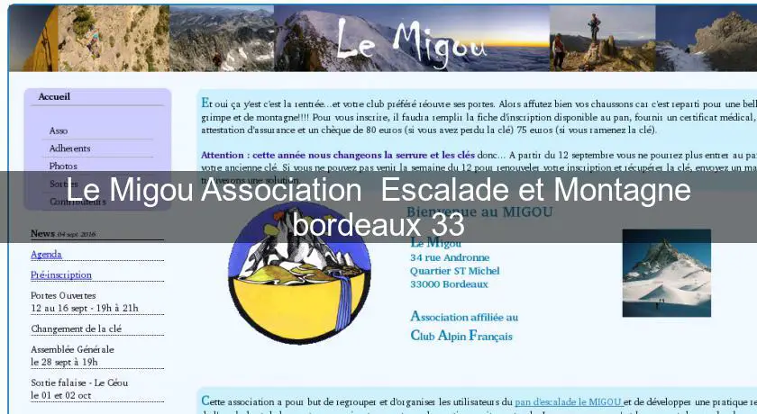 Le Migou Association  Escalade et Montagne bordeaux 33