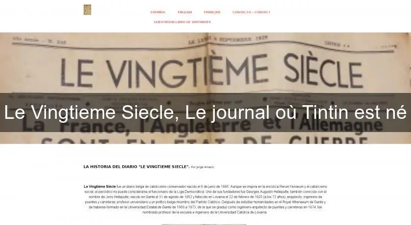 Le Vingtieme Siecle, Le journal où Tintin est né