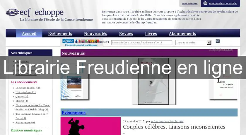 Librairie Freudienne en ligne
