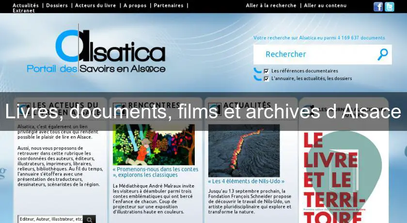 Livres, documents, films et archives d'Alsace