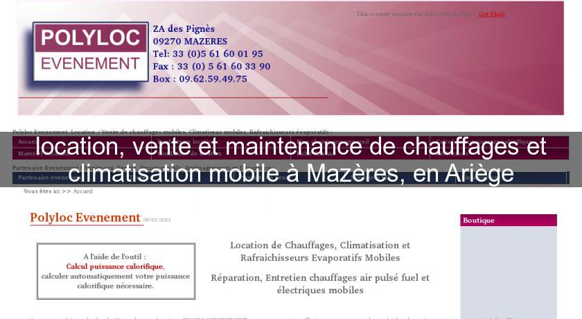 location, vente et maintenance de chauffages et climatisation mobile à Mazères, en Ariège