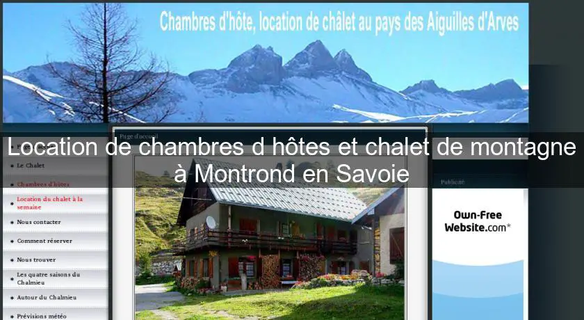 Location de chambres d'hôtes et chalet de montagne à Montrond en Savoie