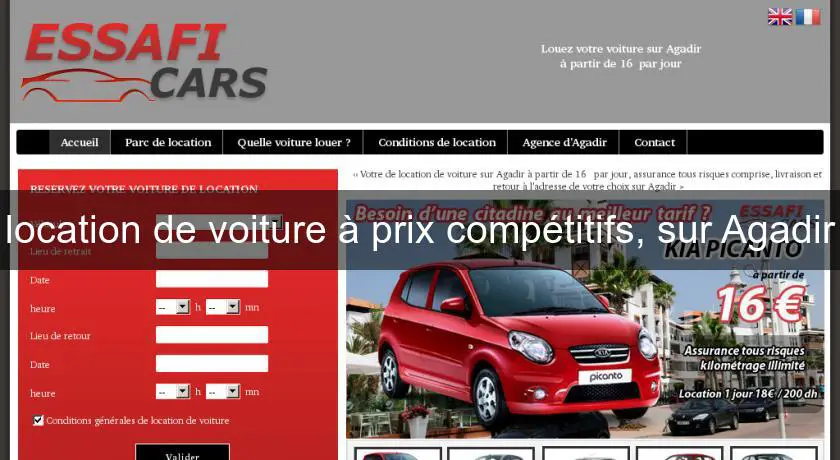 location de voiture à prix compétitifs, sur Agadir
