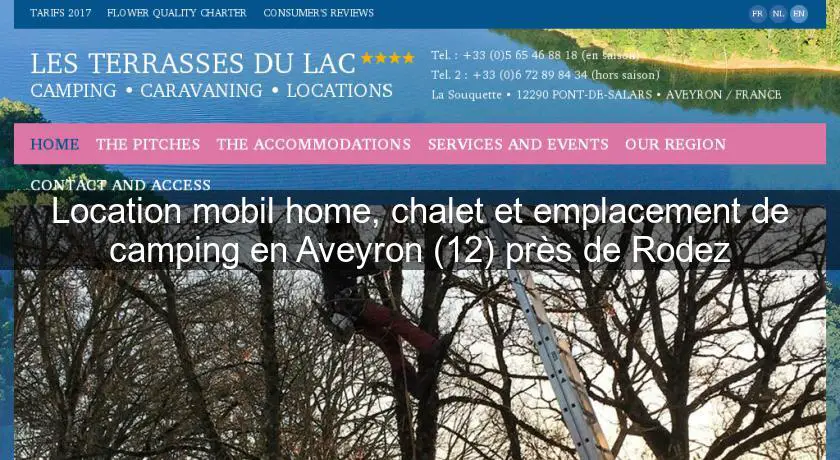 Location mobil home, chalet et emplacement de camping en Aveyron (12) près de Rodez