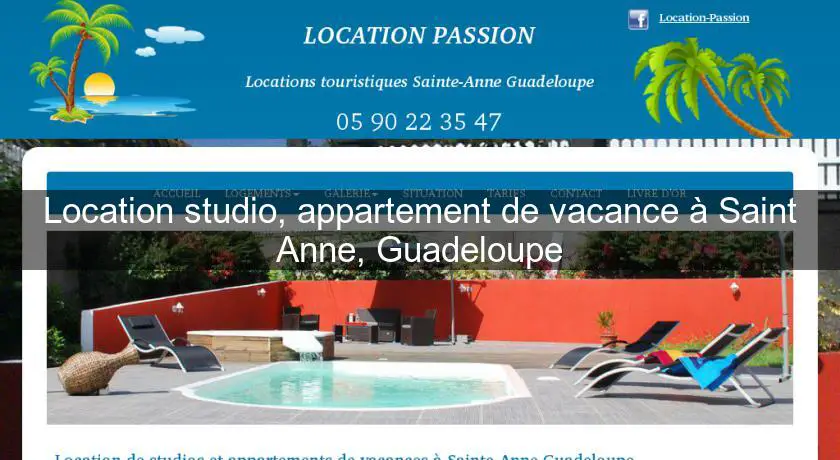 Location studio, appartement de vacance à Saint Anne, Guadeloupe
