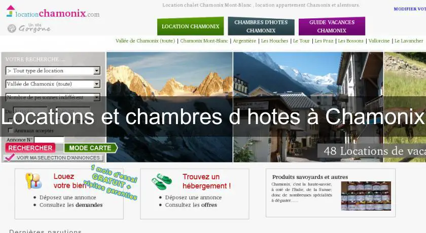 Locations et chambres d hotes à Chamonix
