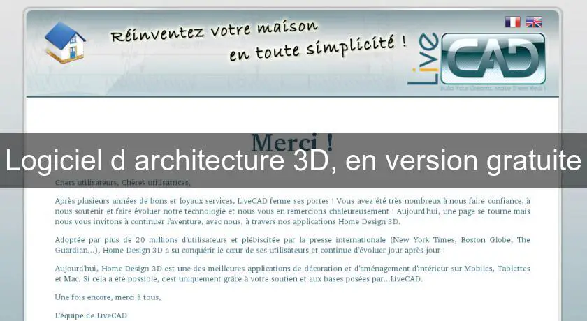 Logiciel d'architecture 3D, en version gratuite