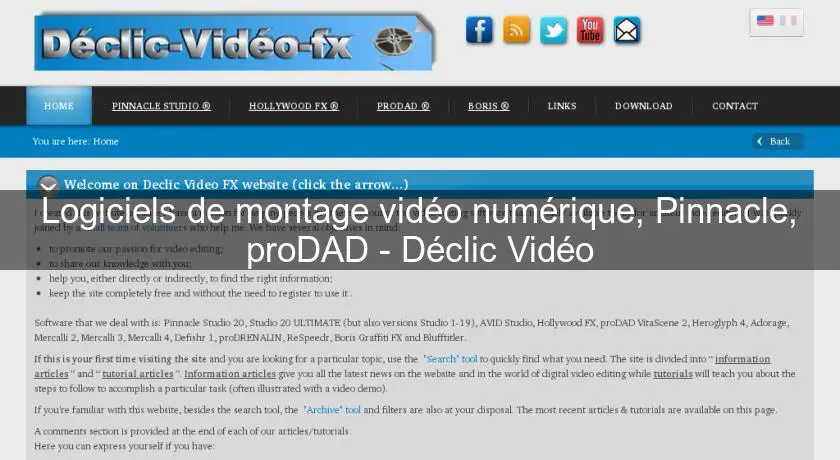 Logiciels de montage vidéo numérique, Pinnacle, proDAD - Déclic Vidéo
