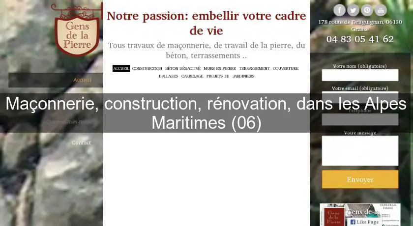 Maçonnerie, construction, rénovation, dans les Alpes Maritimes (06)