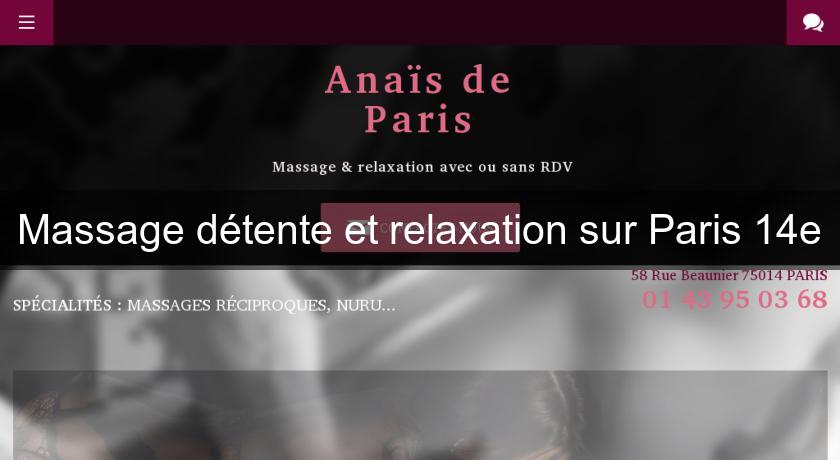 Massage détente et relaxation sur Paris 14e