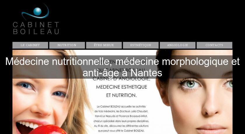 Médecine nutritionnelle, médecine morphologique et anti-âge à Nantes