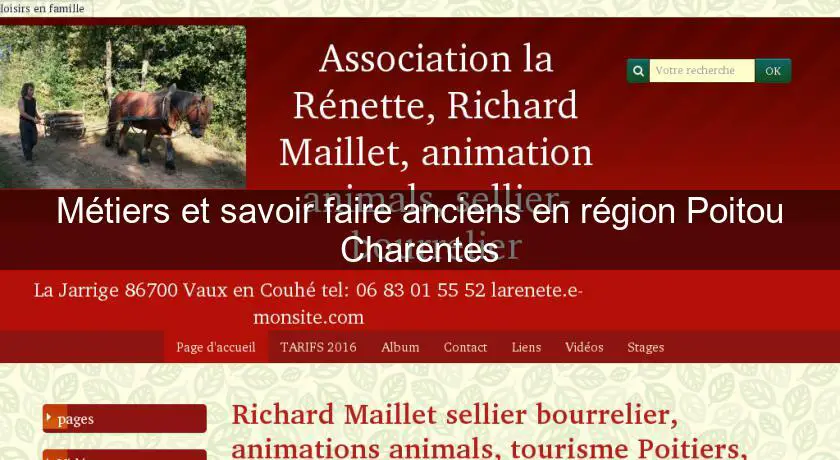 Métiers et savoir faire anciens en région Poitou Charentes