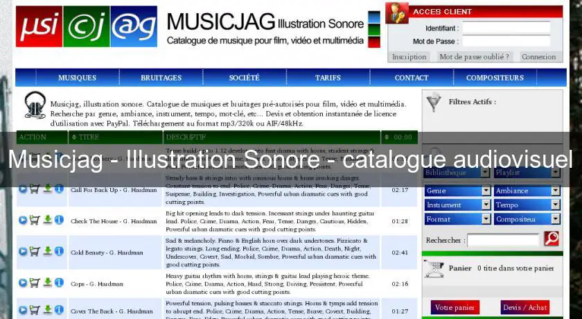 Musicjag - Illustration Sonore - catalogue audiovisuel