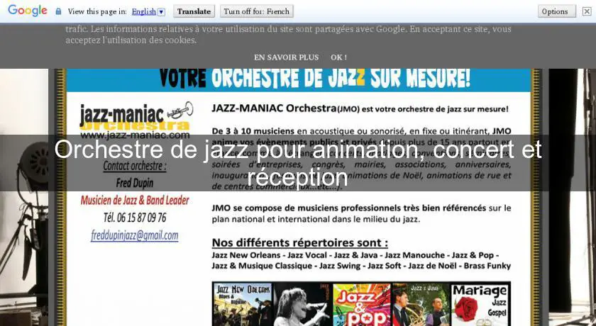 Orchestre de jazz pour animation, concert et réception