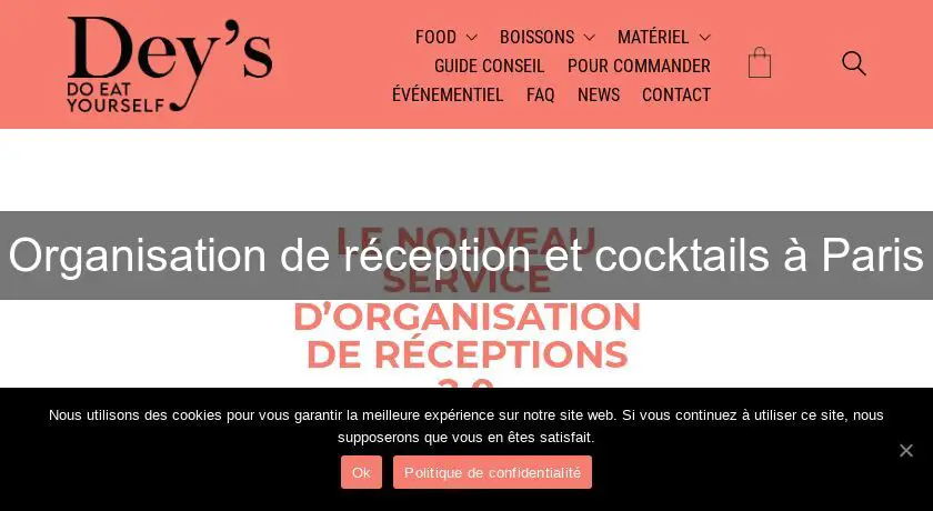 Organisation de réception et cocktails à Paris