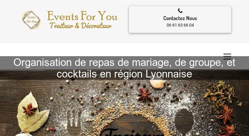 Organisation de repas de mariage, de groupe, et cocktails en région Lyonnaise