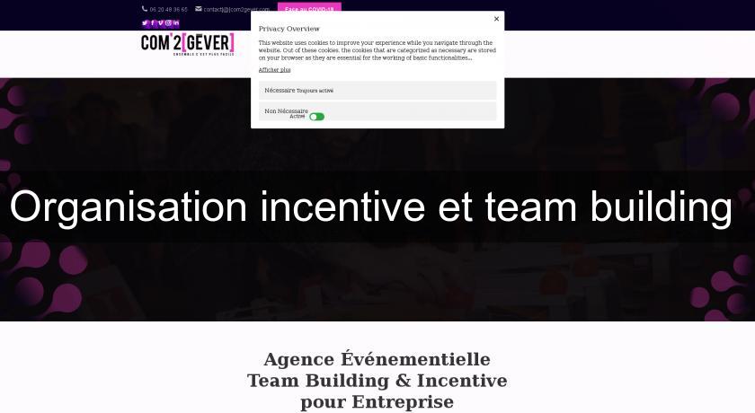Organisation incentive et team building 